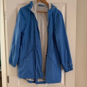 Free Country Plush-Lined Jacket in Light Gray with Teal Trim
